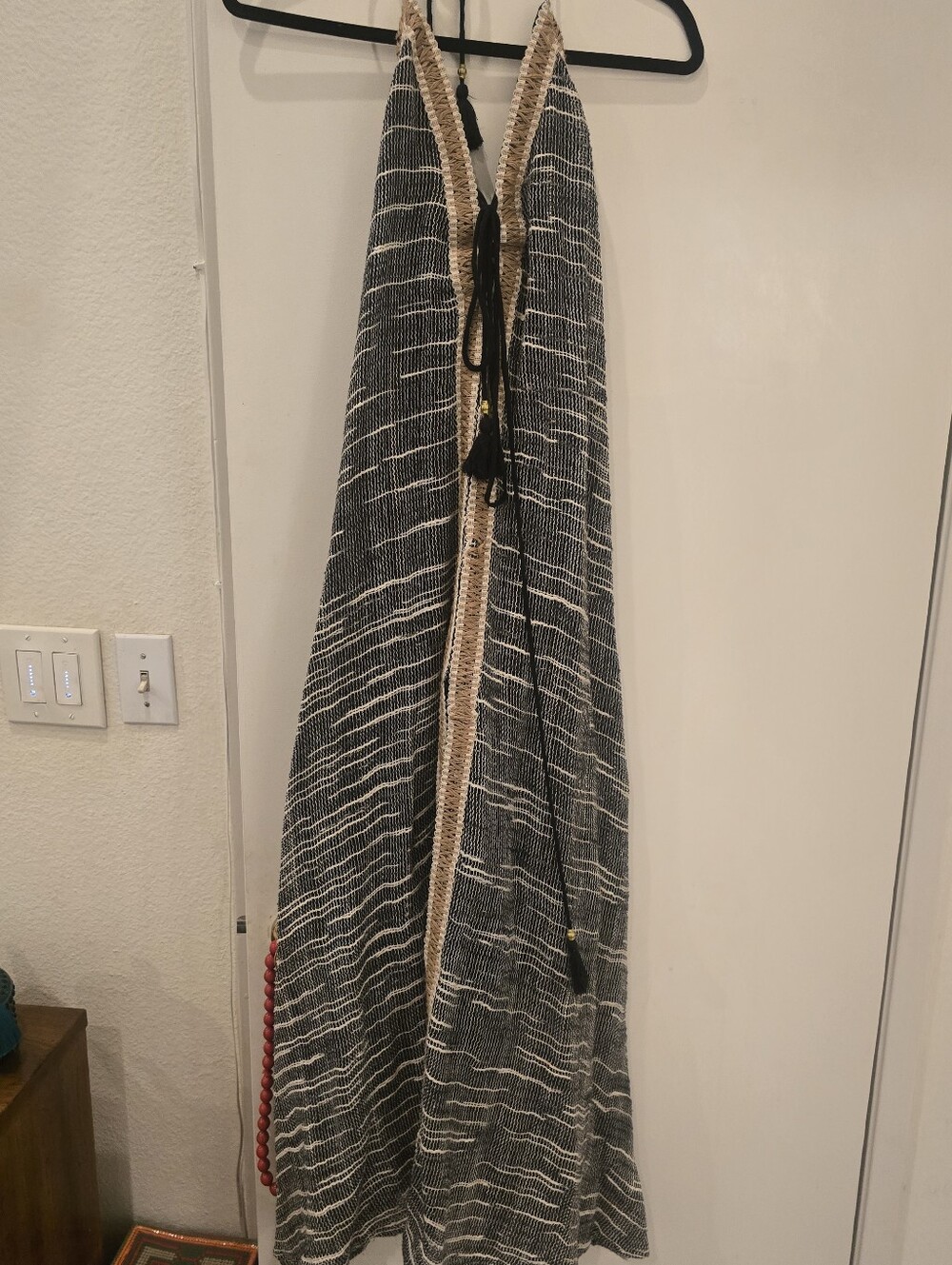 Striped Knit Maxi Dress with Contrast Trim From Bacalar